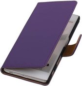 Bookstyle Wallet Case Hoesje Geschikt voor Sony Xperia Z5 Paars