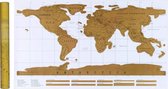 Kras Wereldkaart | Scratch Map | 88 x 52 cm | Goud