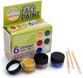 Natural Earth Paint - kinderschmink ongiftige natuurlijke schmink Kit - 6 kleuren en 3 penselen - creatief en duurzaam