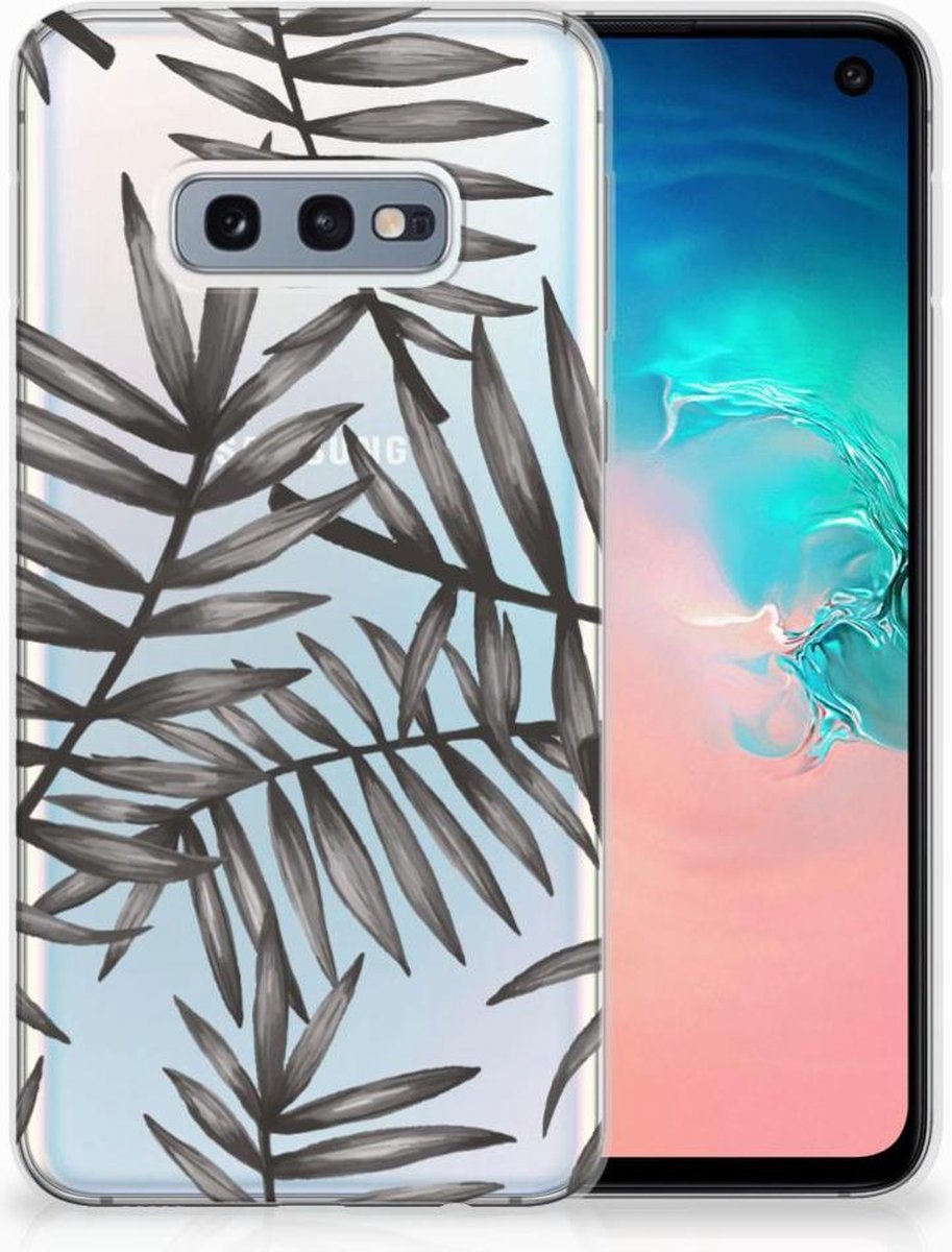 Back Cover voor Samsung Galaxy S10e TPU Case Leaves Grey