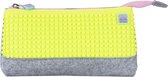 Trousse à crayons Pixie Crew gris / jaune fluo 20x12x4 cm
