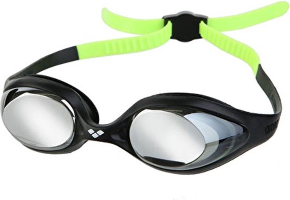 Arena Spider Mirror Junior Zwembril - Junior - One Size - Zwart/Groen - Zwembrillen