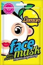 Bling Pop - vitamine en verfrissend vel gezichtsmasker met citroen extract - lemon vitamin and brightening sheet face mask - 1 zakje met 20 ml. inhoud