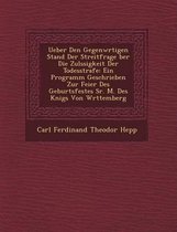 Ueber Den Gegenw Rtigen Stand Der Streitfrage Ber Die Zul Ssigkeit Der Todesstrafe