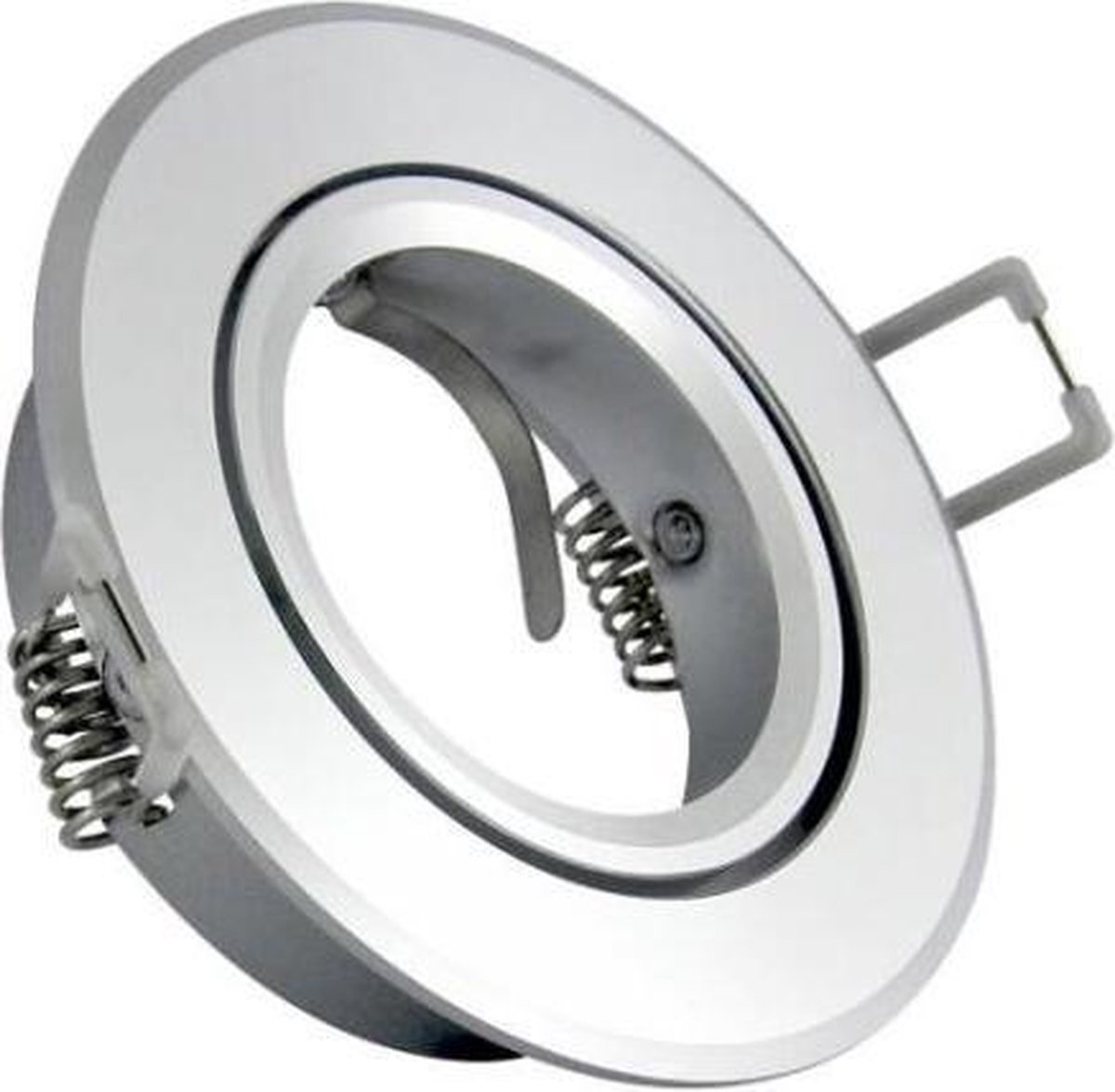 Inbouw spot GU10 - aluminium - rond armatuur - gepolijst - zilver/zilver 95mm