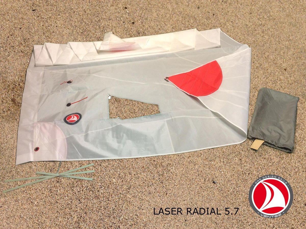 Ventoz Laser Radial Zeil 5.7 m2 (ILCA 6) - Rode Patches
