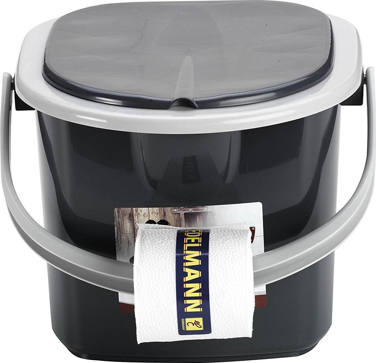 Seau de toilette Branq Portable avec couvercle - 15,5 L - Anthracite |  bol.com