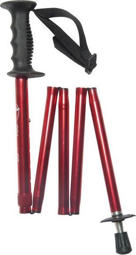 Classic Canes Trekkingstok opvouwbaar - Rood - Aluminium - Verstelbaar - Lengte 115 - 125 cm - Trekkingstokken - Wandelstok opvouwbaar - Trekkingstokken opvouwbaar - Wandelstok