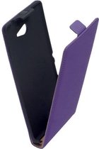 Sony Xperia M2 Aqua Leder Flip Case hoesje Paars