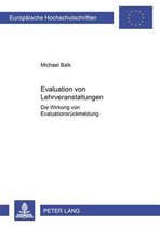 Europaeische Hochschulschriften / European University Studie- Evaluation Von Lehrveranstaltungen