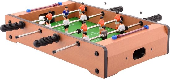 Tafelvoetbal spel 50 x 31 cm speelgoed - Kinderspellen - Behendigheidsspellen - Voetballen - Tafelvoetballen - Tafelvoetbal spel klein voor kinderen en volwassenen