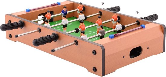 Tafelvoetbal spel 50 x 31 cm speelgoed -  Kinderspellen - Behendigheidsspellen - Voetballen - Tafelvoetballen - Tafelvoetbal spel klein voor kinderen en volwassenen - John Toys