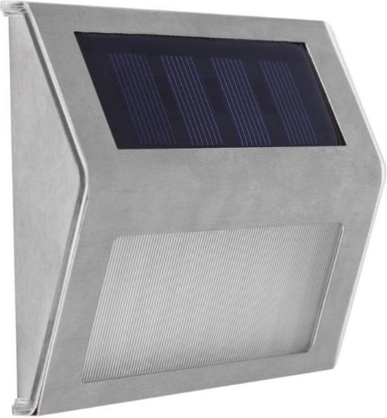 Solar Buitenlamp Buitenverlichting - Zonne-Energie Met Lichtsensor - RVS | bol.com