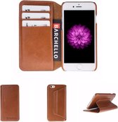 Echte hoogwaardige leder Barchello hoesje Bruin leer Walletcase iPhone 6  plus