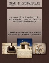 Honchok (G.) V. Butz (Earl) U.S. Supreme Court Transcript of Record with Supporting Pleadings