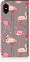 Wallet Case Geschikt voor iPhoneX | Xs Flamingo