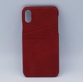 Voor iPhone Xs Max – kunstlederen back cover / wallet – rood