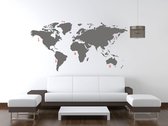 United Entertainment ® - Muursticker - Wereldkaart - World Map - Grijs