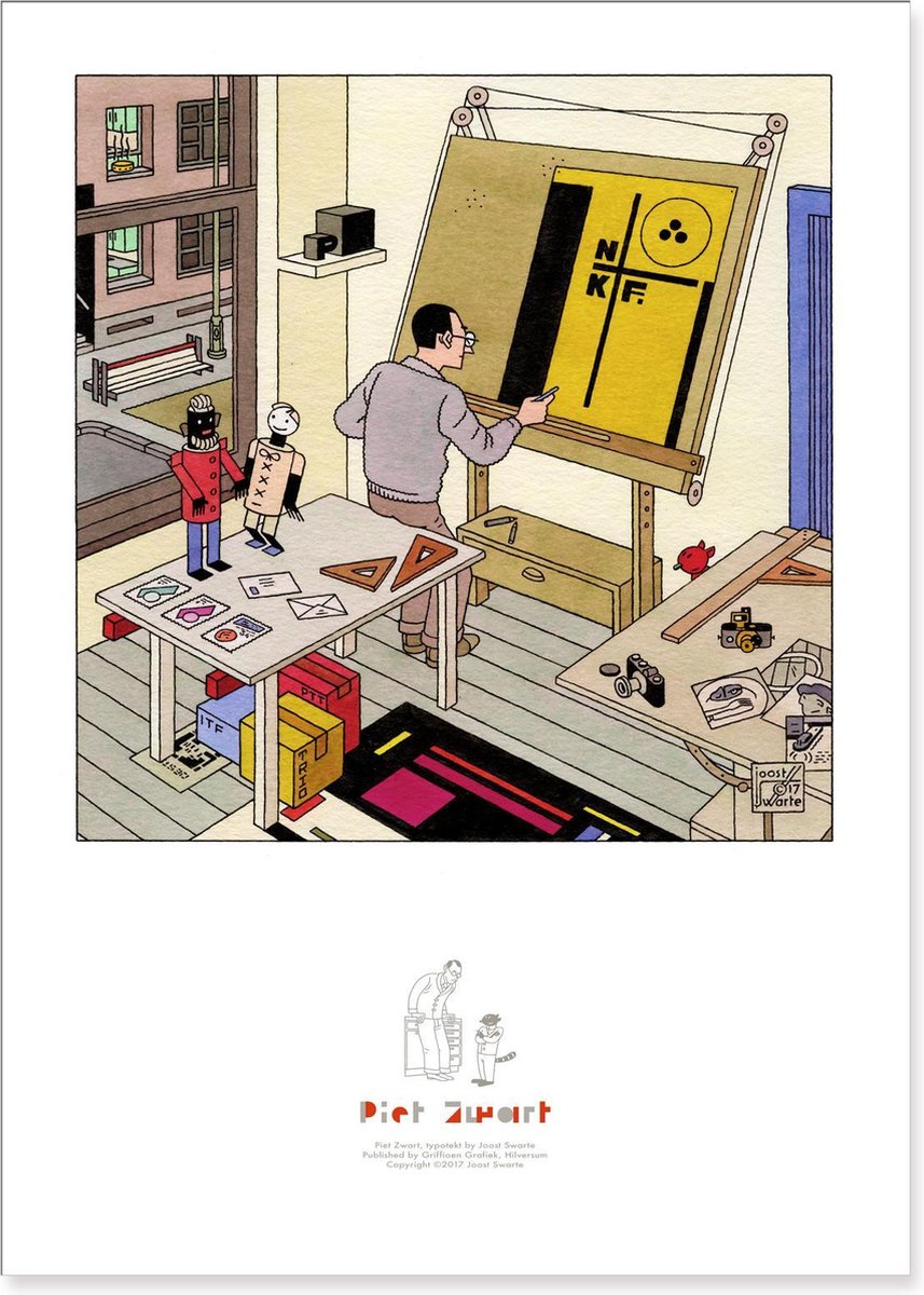 De Stijl - Joost Swarte - Kunstposter Piet Zwart