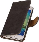 Mobieletelefoonhoesje.nl - Samsung Galaxy A3 Hoesje Hout Bookstyle Grijs