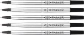 Rollerballvulling Parker Zwart M x 5.