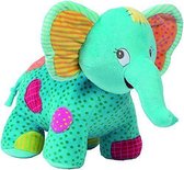 PLuche zachte blauwe olifant met patchwork