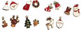14 Kerst Hangers - Santa & White X-mas - Metaal