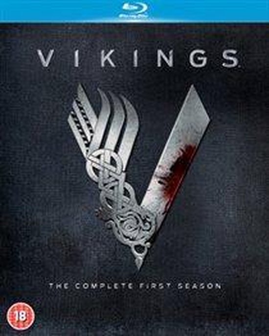 De voorkant van de Vikings Blu-ray, seizoen 1, met het logo en de titel.