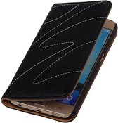 Echt Lederen Map voor Samsung Galaxy S6 Zwart