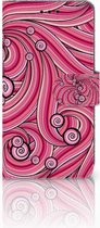 Smartphone Hoesje Huawei P20 Wallet Book Case Swirl Pink