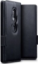 Sony Xperia XZ2 Bookcase hoesje - CaseBoutique - Effen Zwart - Leer