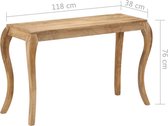 Wandtafel 118x38x76 cm massief mangohout (incl. vloerviltjes)