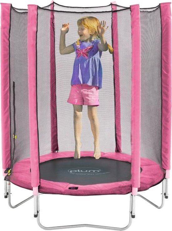 Conciërge rit Gehakt Plum Junior trampoline incl. veiligheidsnet roze 140 cm - Trampoline |  bol.com