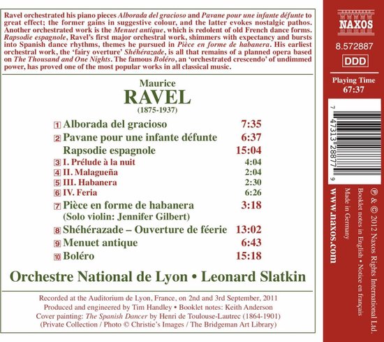 RAVEL Orchestral Works 1-10 met Boléro en Rapsodie Espagnole.