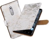 BestCases.nl Nokia 5 Lace booktype hoesje Wit
