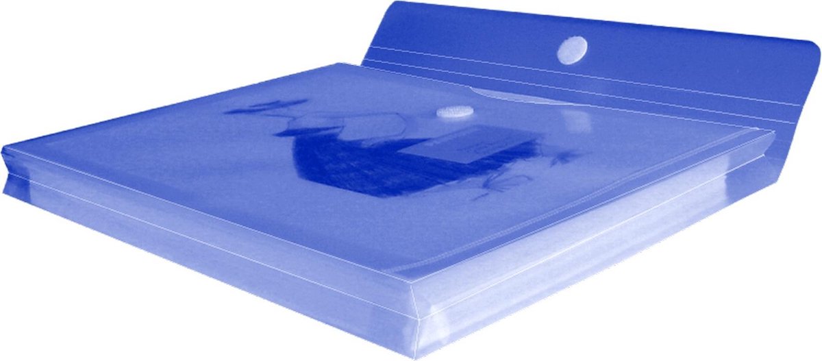 EXXO-HFP #90726 - A4 XL Documentenmap - Cap. 30mm - Klitsluiting - Blauw - 10 stuks (1 pak @ 10 stuks)