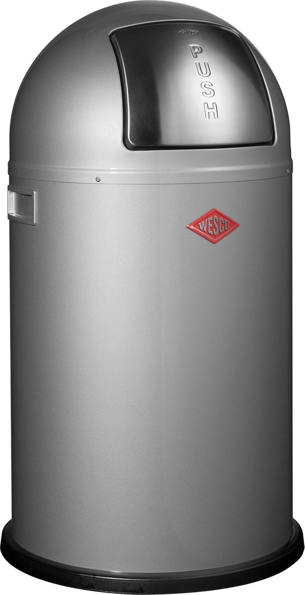 Goedkoopste Wesco Pushboy Junior Prullenbak - 22 l - Zilver