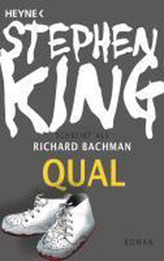 Boek "Qual" van Stephen King (Richard Bachman) met witte schoenen op de cover.