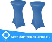 Statafelrok Luxe x 2 BLAUW - Statafel Tafelrok - Statafelhoes - Stretch – ∅60-65 x 110 cm – geschikt voor Horeca Evenementen | Sta Tafel Hoes | Statafel | Staantafelhoes | Cocktail