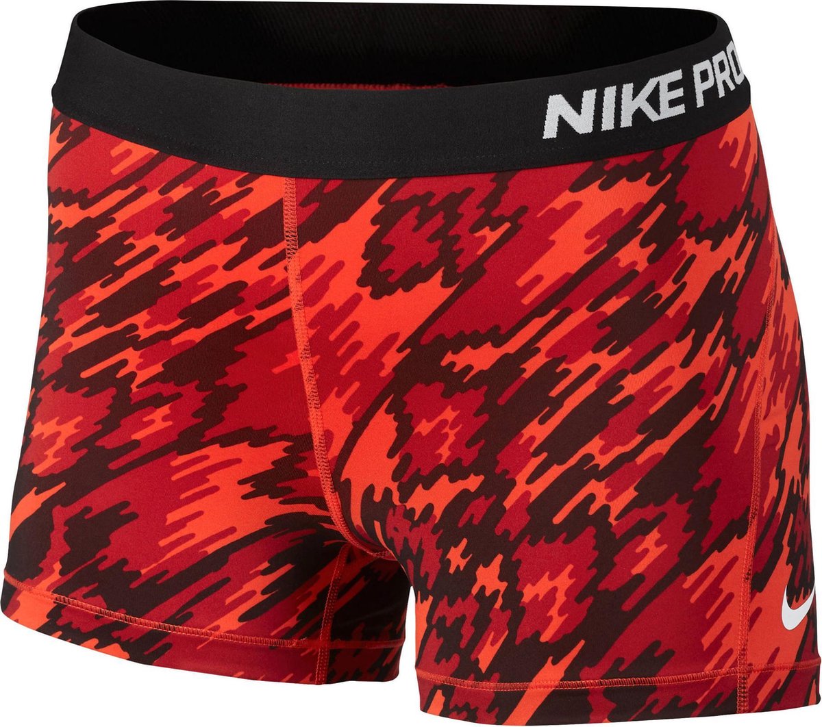 Nike Pro Dri-Fit 3� Short Dames Loopbroek - Maat L - Vrouwen - rood/zwart |  bol.com