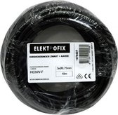 ELEKTROFIX geaard huishoudsnoer | 3 x 0.75 mm² | 10 meter | belastbaar tot 1300 watt | zwart
