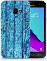 Geschikt voor Samsung Galaxy Xcover 4 Uniek TPU Hoesje Wood Blue