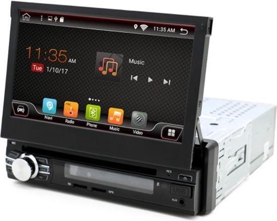 Oproepen Lucky Maak een sneeuwpop 1 din Auto Radio Navigatie systeem - Android 7.1 Wifi 7 inch klapscherm +  GRATIS... | bol.com