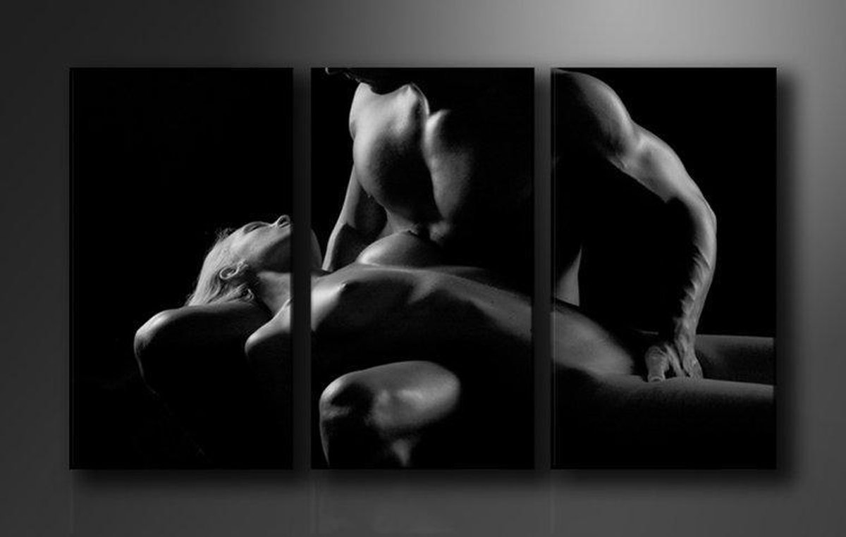 Vrouw - Canvas Schilderij Drieluik 160 x 90 cm
