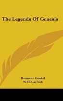 Boek kaft met de titel "The Legends Of Genesis" in het geel met een veer.