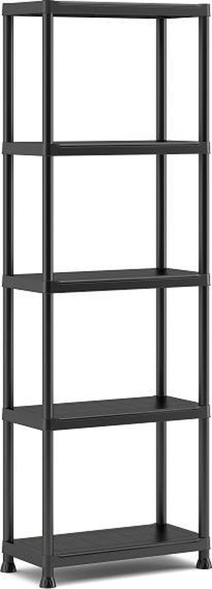 Keter Stellingkast Plus 60/5 - Opbergrek met 5 planken - 60x30x174cm - Zwart