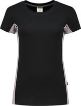 Tricorp T-shirt Bi-color Dames - 102003 - zwart / grijs - maat L