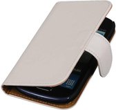 Samsung Galaxy S3 mini i8190 - Effen Design Wit - Book Case Wallet Cover Hoesje