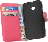 HC Bookstyle Roze Motorola Moto E Book/Wallet Case/Cover Hoesje