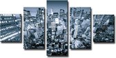 New York - Canvas Schilderij Vijfluik 160 x 80 cm